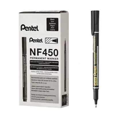 Pentel Permanent Marker Extra Fine Black (Pack of 12) NF450-A