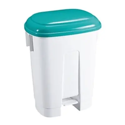 Derby 30 Litre White/Green Plastic Pedal Bin