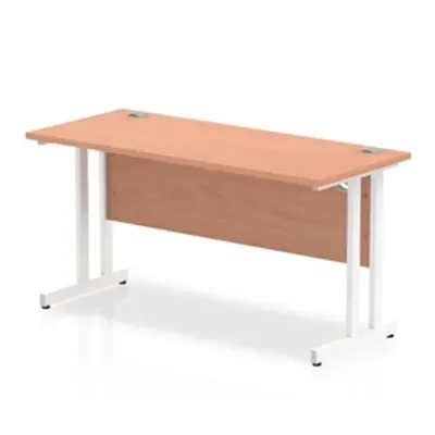 Impulse 1400/600 Rectangle White Cantilever Leg Desk Beech - MI001685