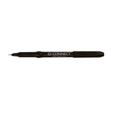 Q-Connect Black 0.4mm Fineliner Pen (Pack of 10) Ref KF25007