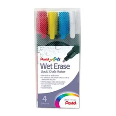 Pentel Liquid Chalk Marker Chisel Tip Assorted (4 Pack)