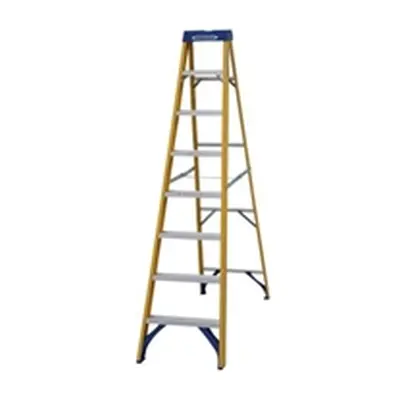 Abru Fibreglass Swingback Step Ladder 8 Tread Yellow