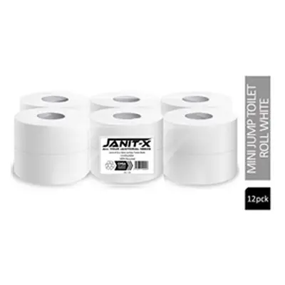 Janit-X Eco 100% Recycled Mini Jumbo 2Ply Toilet Rolls 12 x 200m