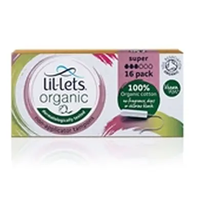 Lil-Lets Organic Non-Applicator Tampons Super x16 (Pack of 12)