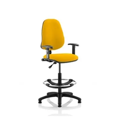 Eclipse Plus I Lever Task Operator Chair Yellow + Arms Draughtsman Kit