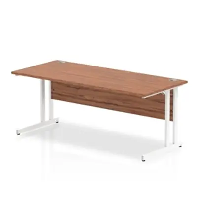 Impulse 1800/800 Rectangle White Cantilever Leg Desk Walnut - MI001908