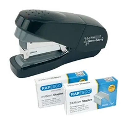 Rapesco Germ-Savvy® ECO Less Effort Flat Clinch Stapler (35 Sheet) & 1