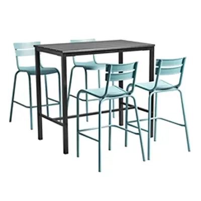 Marlow Light Blue Bar Height Dining Set