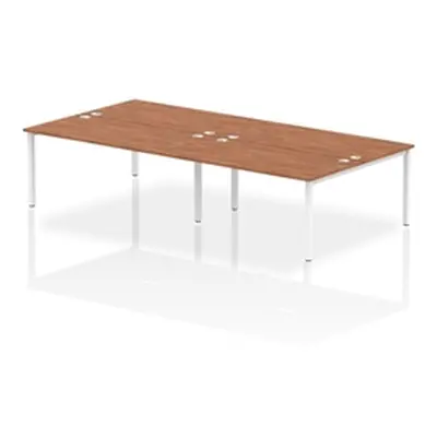 Impulse Bench B2B 4 Person 1600 White Frame Office Bench Desk Walnut