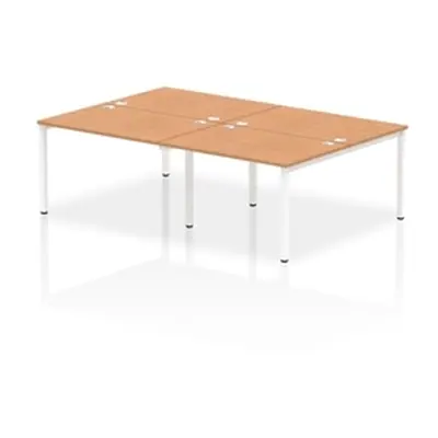 Impulse Bench B2B 4 Person 1200 White Frame Office Bench Desk Oak