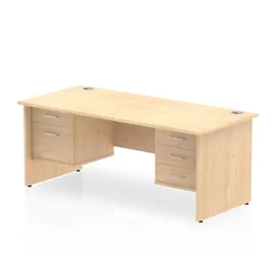 Impulse 1600 Rectangle Panel End Leg Desk Maple 1 x 2 - MI002494