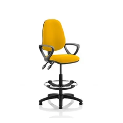 Eclipse Plus II Lever Task Operator Chair Yellow +Arms Draughtsman Kit