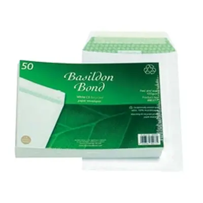 Basildon Bond C5 Envelopes Pocket Peel and Seal 120gsm White (50 Pack)