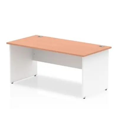 Impulse Panel End 1800 Rectangle Desk Beech Top White - TT000021