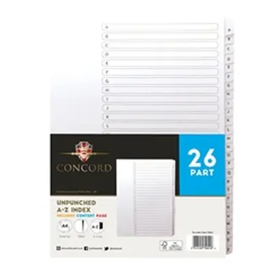 Concord 26-Part A-Z Index Presentation Dividers A4 (5 Pack)