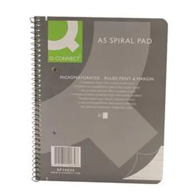 Q-Connect Ruled Margin Spiral Soft Cover Notebook 160pp Pk5- KF10039