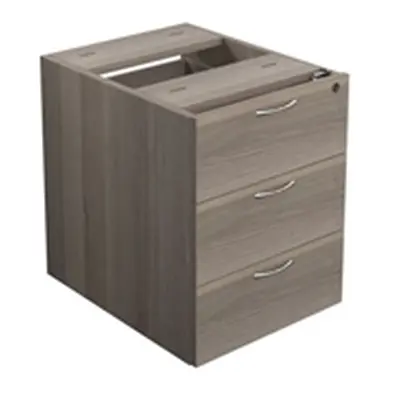 Fixed Pedestal 3 Drawers Grey Oak