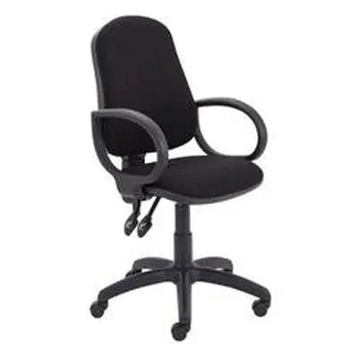 Calypso II High Back Chair with Fixed Arms - Black - CH2800BK+AC1002