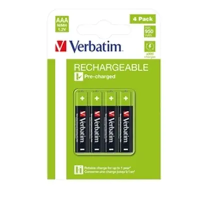 Verbatim AAA Rechargeable Batteries 4 Pack