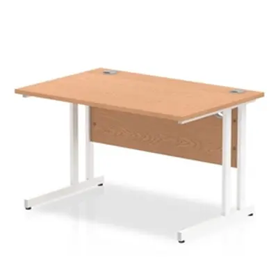 Impulse 1200/800 Rectangle White Cantilever Leg Desk Oak - MI002643