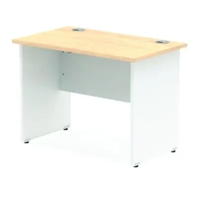 Impulse Panel End 1000/600 Rectangle Desk Maple Top White - TT000122