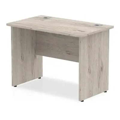 Impulse 1000 x 600mm Straight Desk Grey Oak Top Panel End Leg