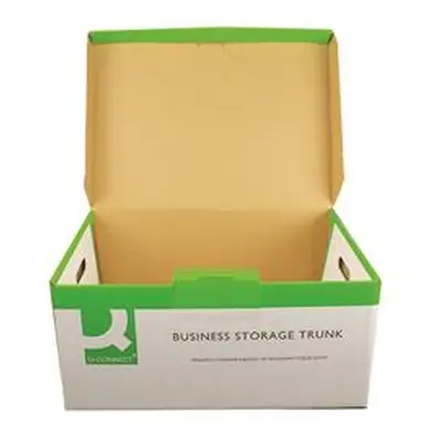 Q-Connect Business Storage Trunk Green/White Pk 10 - KF21663