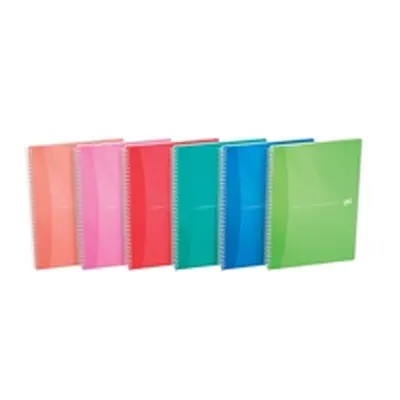 Oxford Poly Translucent Wirebound Notebook A4 Assorted (5 Pack)