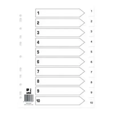 Q Connect Index 1-10 Polypropylene White (25 Pack)