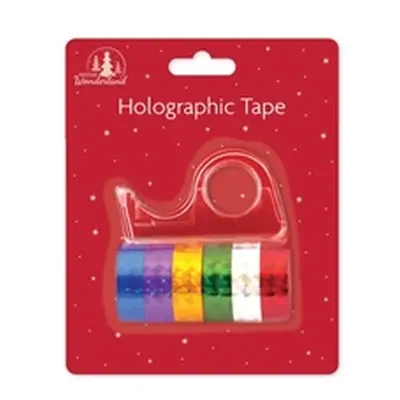 Holographic Tape with Dispenser 6 Assorted Tape Colours (Pack of 12)