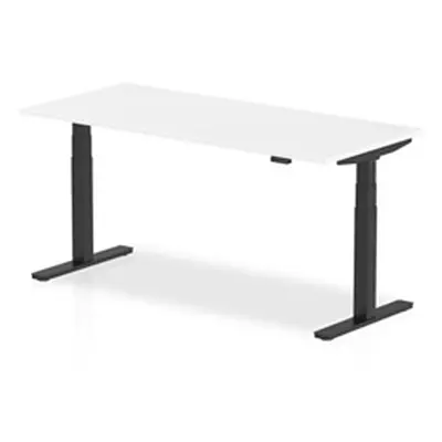 Air 1800 x 800mm Height Adjustable Desk White Top Black Leg