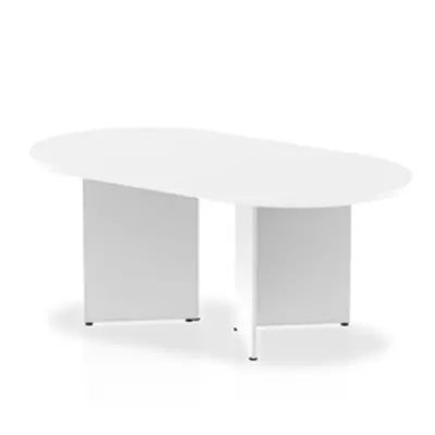 Impulse 1800mm Boardroom Table White Top Arrowhead Leg