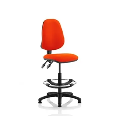 Eclipse Plus II Lever Task Operator Chair Orange With Draughtsman Kit