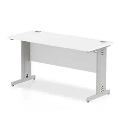 Impulse 1400/600 Rectangle Silver Cable Managed Leg Desk - MI002277