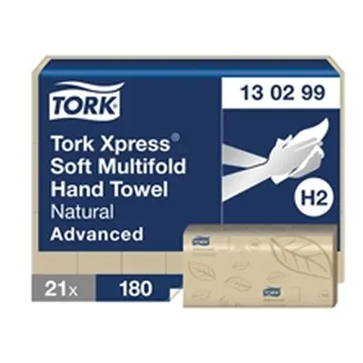 Tork Xpress Soft 2-Ply Multifold Hand Towel Natural (Pack of 21)