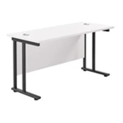 1200x600 Twin Upright Rectangular Desk White-Black