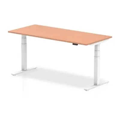 Air 1800/800 Beech Height Adjustable Desk With White Legs - HA01024