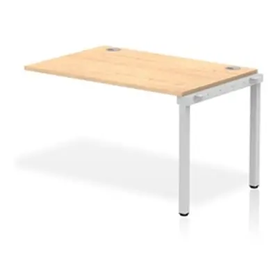 Impulse Bench Single Row Ext Kit 1200 Silver Frame Bench Desk Maple