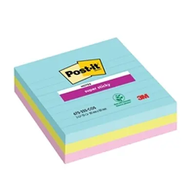 Post-it Notes Super Sticky XL 101 x 101mm Lined Miami (3 Pack)