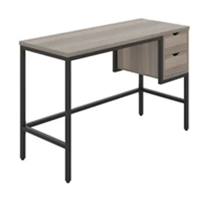 Soho Desk 01, 25Mm Grey Oak Top, Black Framework