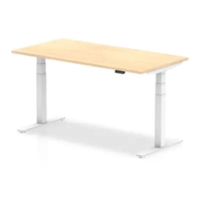 Air 1600/800 Maple Height Adjustable Desk With White Legs - HA01035