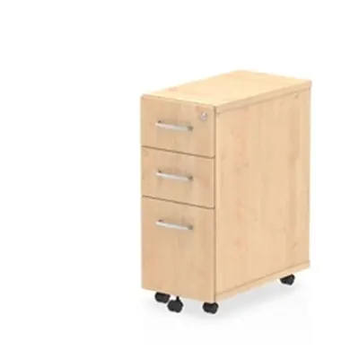 Impulse Narrow Under Desk Pedestal 3 Drawer Maple - I001658