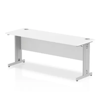 Impulse 1800/600 Rectangle Silver Cable Managed Leg Desk - MI002279