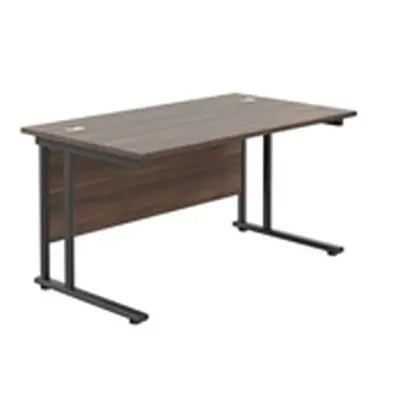 1200x800 Twin Upright Rectangular Desk Dark Walnut-Black