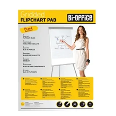 Bi-Office Gridded Flipchart Pad A1 40 Sheet (5 Pack)