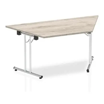 Impulse 1600mm Folding Trapezium Table Grey Oak Top