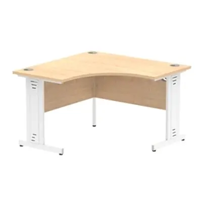 Impulse 1200mm Corner Desk Maple Top White Cable Managed Leg