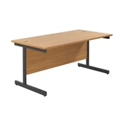 1600x800 Single Upright Rectangular Desk Nova Oak-Black