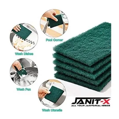 Janit-X Professional Use Large Kitchen Scourer Green 10 Pack - PACK 25