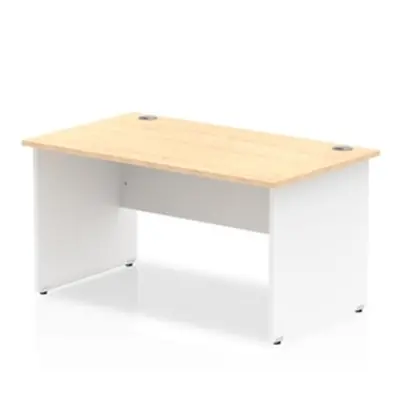 Impulse Panel End 1400 Rectangle Desk Maple Top White - TT000110